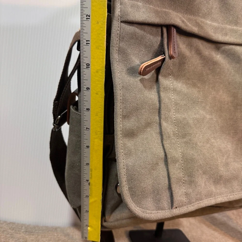 Canvas Messenger Bag Mens Large Gray 16